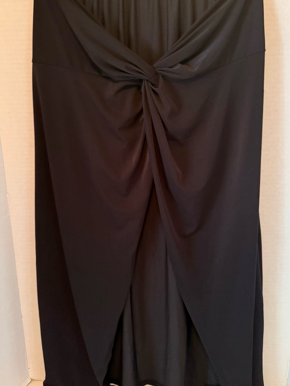 Black Twist-Front Swim Coverup Maxi